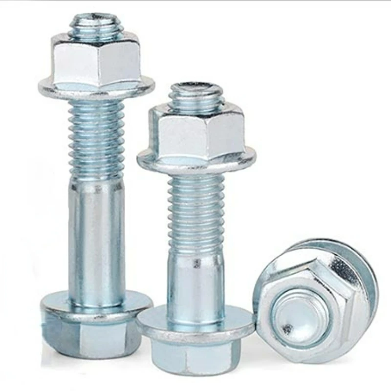 M5/M6/M8/M10/M12 Hexagon Flange Screw Nut Bolt Grade 8.8 High Strength Anti-slid External Hex With Gasket Set Zinc Plating