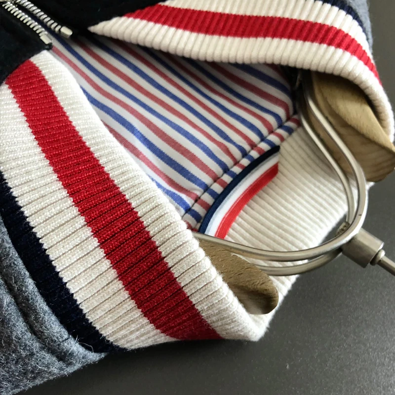 New Winter Baseball Jacket Patchwork Fashion Brand TB Bomber Jackets Men Women Business Causal Streetwear High Quality Coats