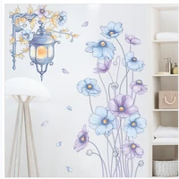 fresh and elegant stickers flowers and plants stickers purple street lamp door stickers self adhesive wall stickers bedroom wall