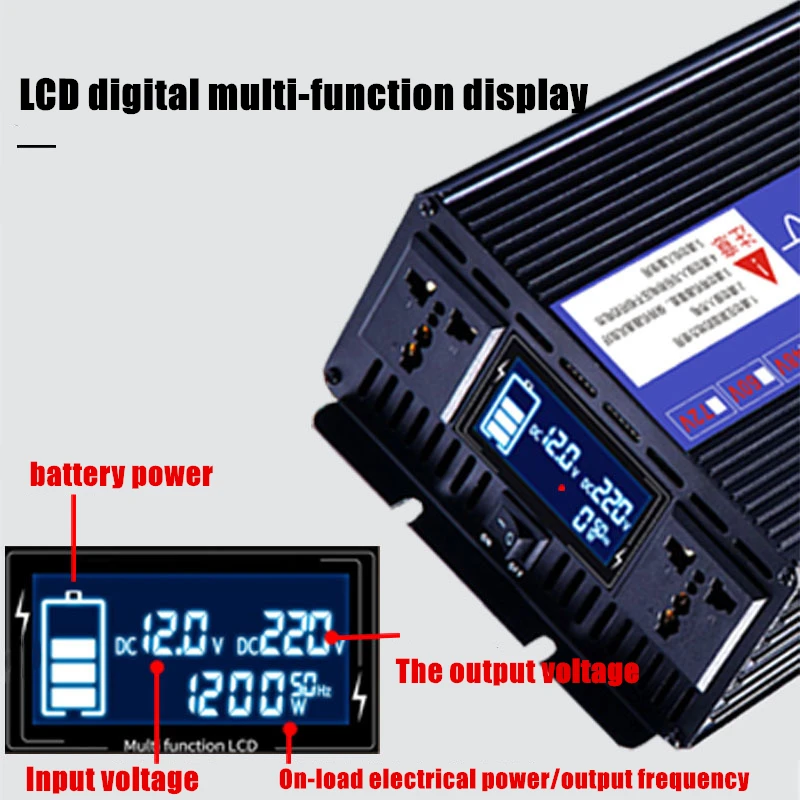 Инвертор солнечной энергии с светодиодный нусоидальным сигналом 5000 Вт 12 В 24 48 60 220