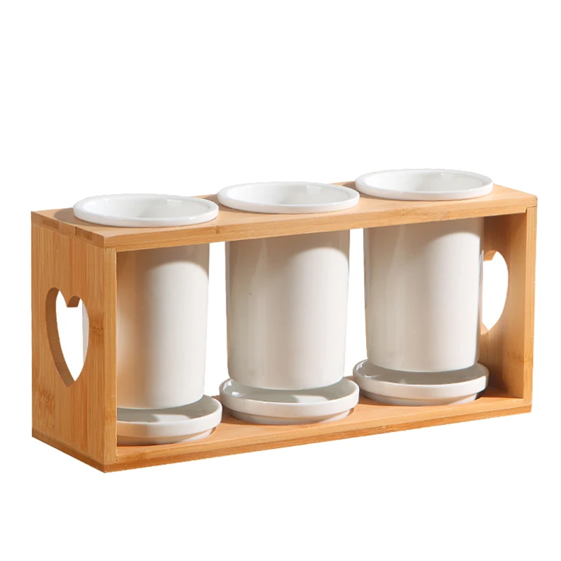 

Household Ceramic Chopsticks Storage Rack 3-Compartments Drain Holder Shovel Spoon Knife Fork Storage Box Kitchen Rack