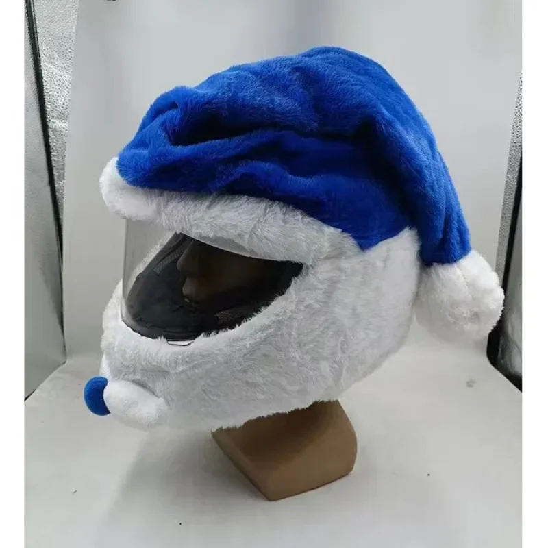 

Рождественский мотоциклетный полный шлем, плюшевый чехол, мотоциклетный шлем Санта-Клауса, шляпа, персонализированный рождественский подарок для езды