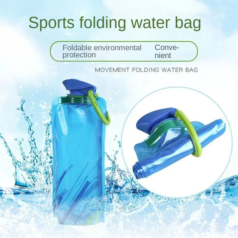Купи Outdoor Cycling Running Sports Water Bottle Mountaineering Portable Water Cup PE Plastic Folding Water Bag Gift Water Bag за 168 рублей в магазине AliExpress