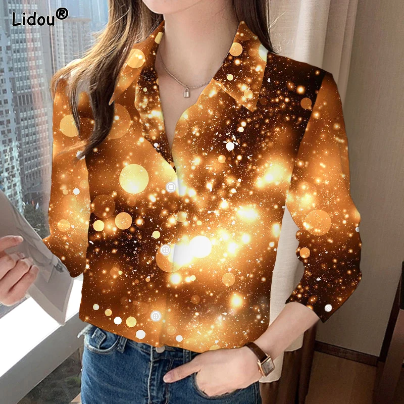 Fashion New Thin Vintage Slim Long Sleeved Casual Shirts Spring Summer Button Open Stitch Turn-down Collar Women's Clothing 2023