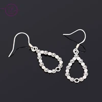 hollow water drop floral drop earrings vintage womens silver jewelry for bride wedding anniversary engagement party gift