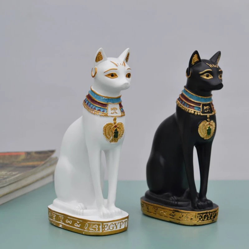 

Egyptian Cat Resin Craft Vintage Home Decor Modern Baster Goddess God Pharaoh Figurine Statue for Table Ornaments Gift