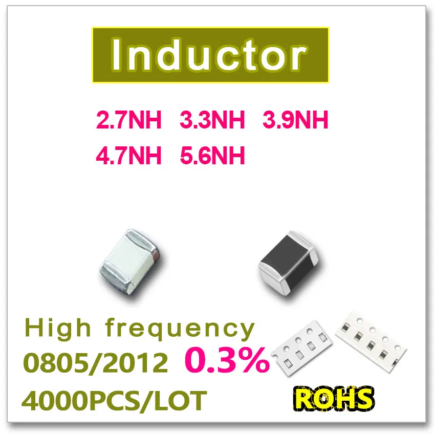 JASNPROSMA 0805 2012 4000 шт. SMD многослойный высокочастотный индуктор 0 3% 2 7NH 3 3NH 9NH 4 5 6NH Новое