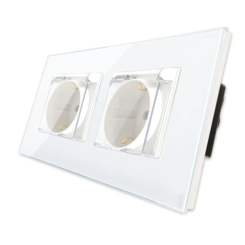 

Bingoelec белые черные водонепроницаемые розетки из стекла 16А