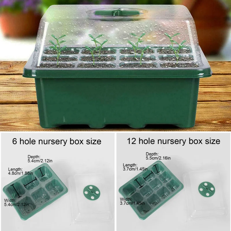 

Mini Greenhouse Seedling Starter Trays Humidity Vented Domes for Vegetables Widely Use PP 19 X14 X 11cm Plant Nursery Pot