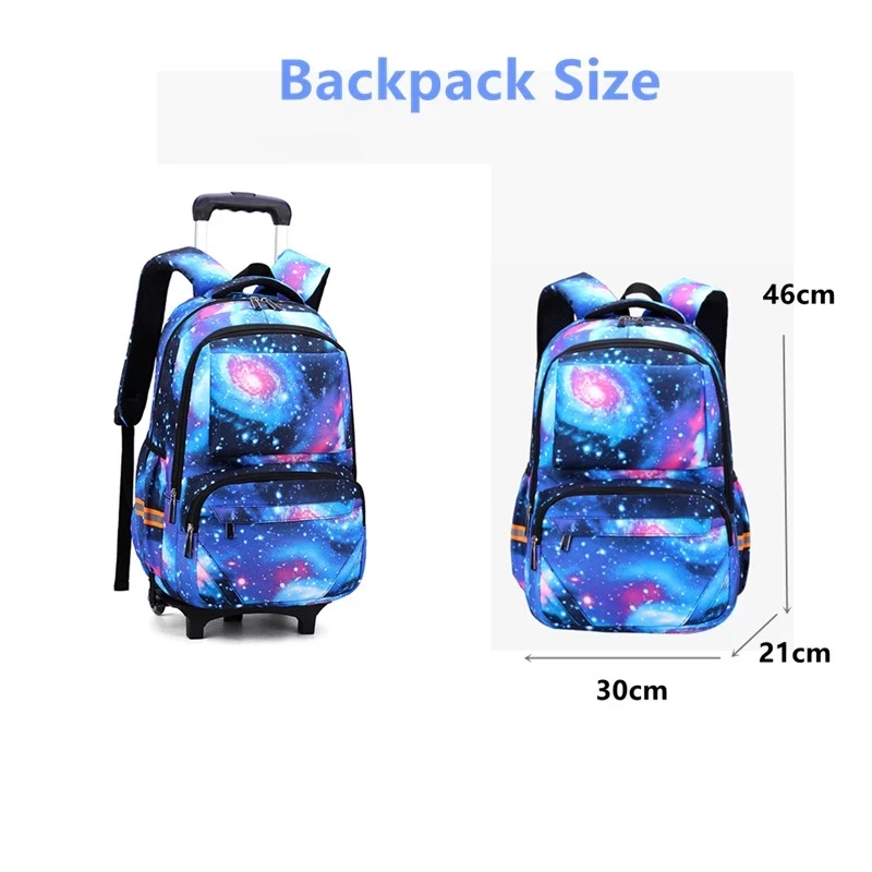 2/6 Wheels High Quality Boys Trolley Backpack Schoolbags Orthopedic Bag For Children Trolley Schoolbag Boys Backpack with Wheels