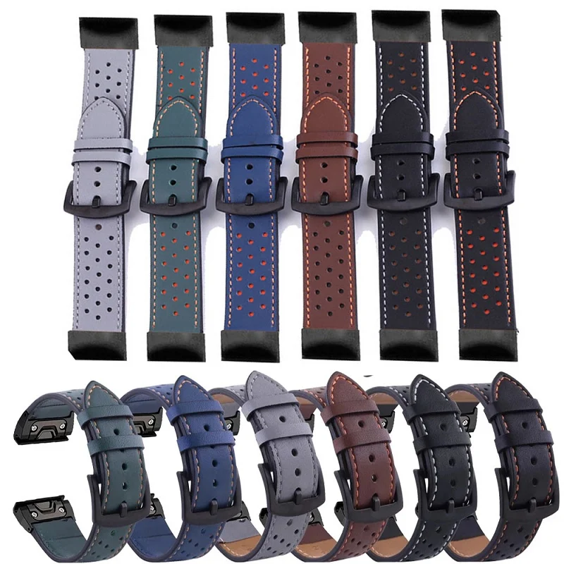 

22mm 26mm Quick Release Smart Watch Strap for Garmin Fenix 7 7X 6 6X Pro 5X 5 Plus 3HR 935 945 Leather Strap Nylon Wrist Strap