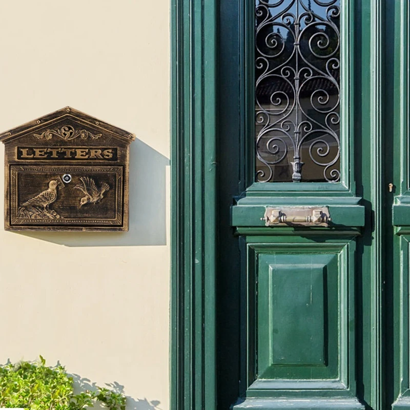 

1Pc Retro Letter Container Home Mailbox Vintage Metal Mail Box Secure Letter Box