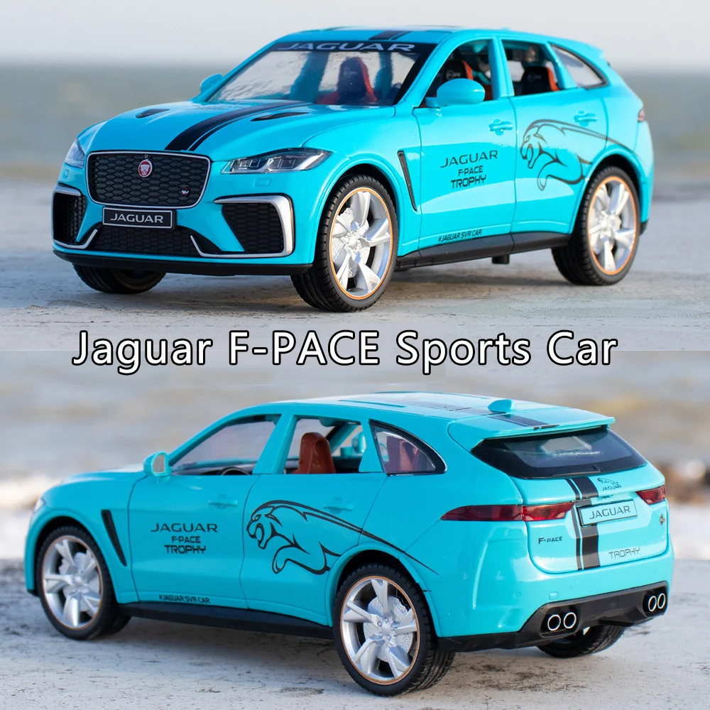 

1:24 Jaguar F-Pace Simulation Alloy Car Model Decoration Collection Sound And Light Pull Back Boy Metal Suv Sport Toy Car Gift