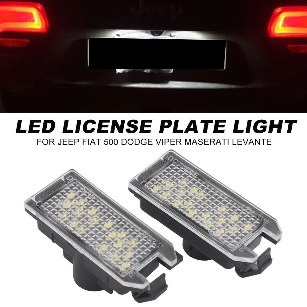 

2x для Jeep Compass Patriot 2014-2017 Grand Cherokee 2014-2020 CANbus ксеноновые белые светодиодные фонари номерного знака