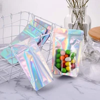 30pcs translucent ziplock bag holographic storage bag colorful laser packaging jewelry glove cosmetic portable holder laser bags