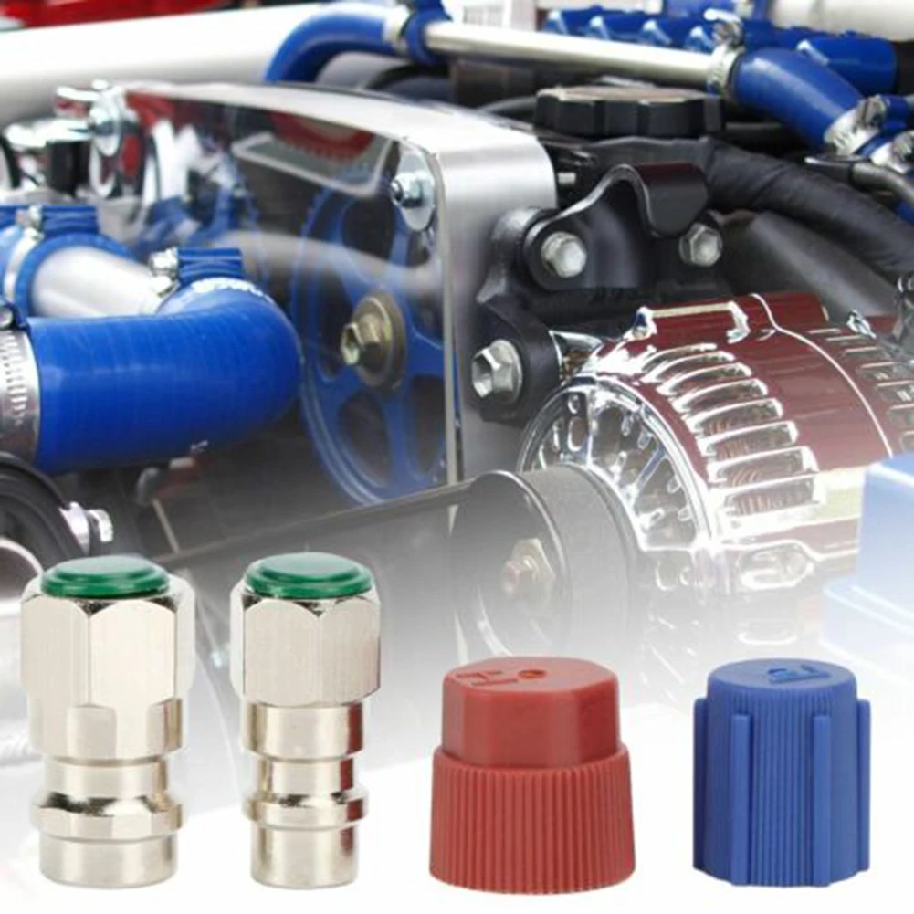 

With Valves Onversion Adapter Set Strong Seal 3.7*2*2cm /1.5*0.8*0.8in Easy To Install Metal Plastic R12 To R134A