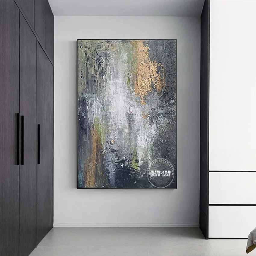 

Gray Color Artwork Picture Large Contemporary Abstract Handpainted Oil Painting On Canvas Office Decoration No Framed