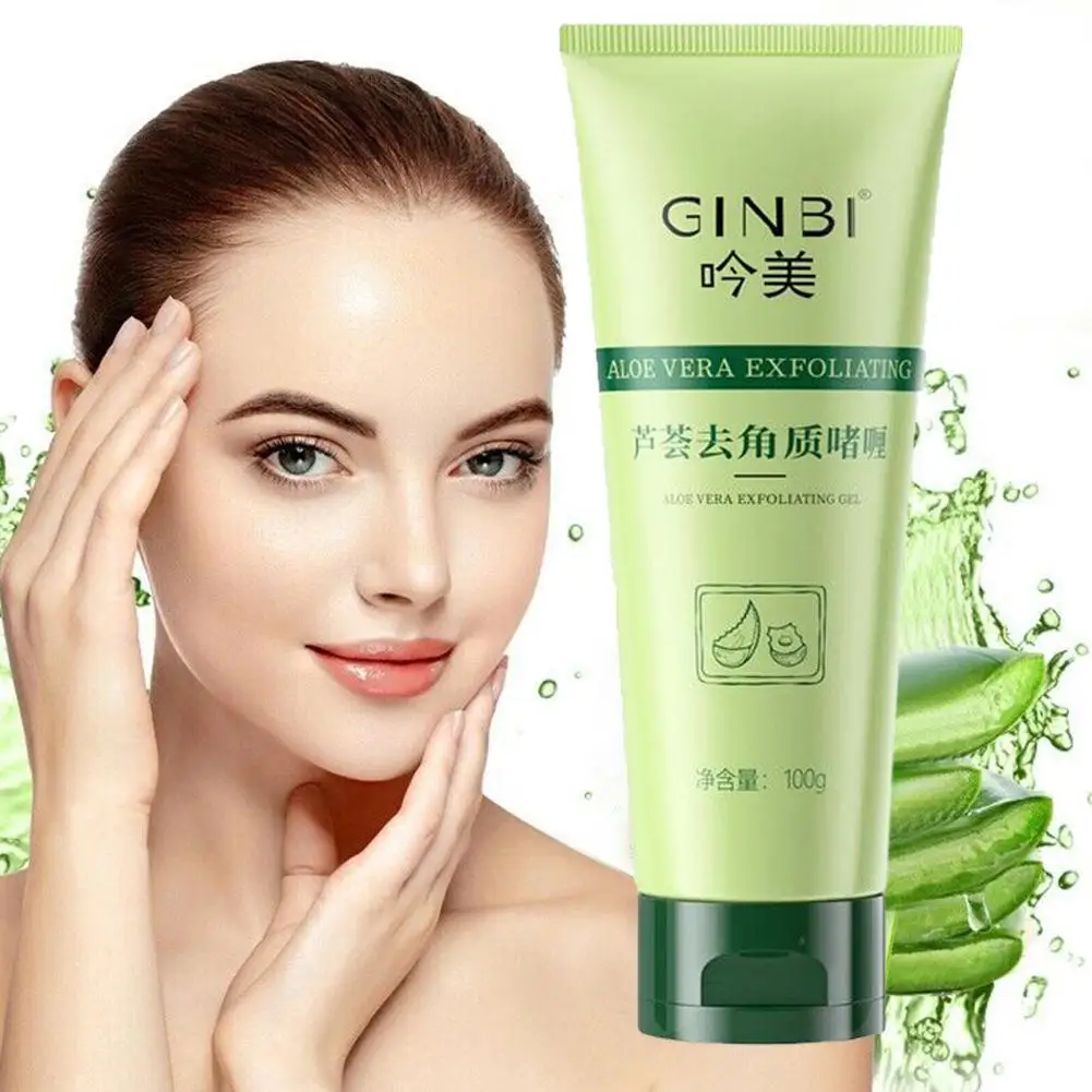 

60g/100g Aloe Vera Gel Face Exfoliating Whitening Moisturizer Blackhead Scrub Repair Acne Facial Cleaner Remove Treatment F5Y0