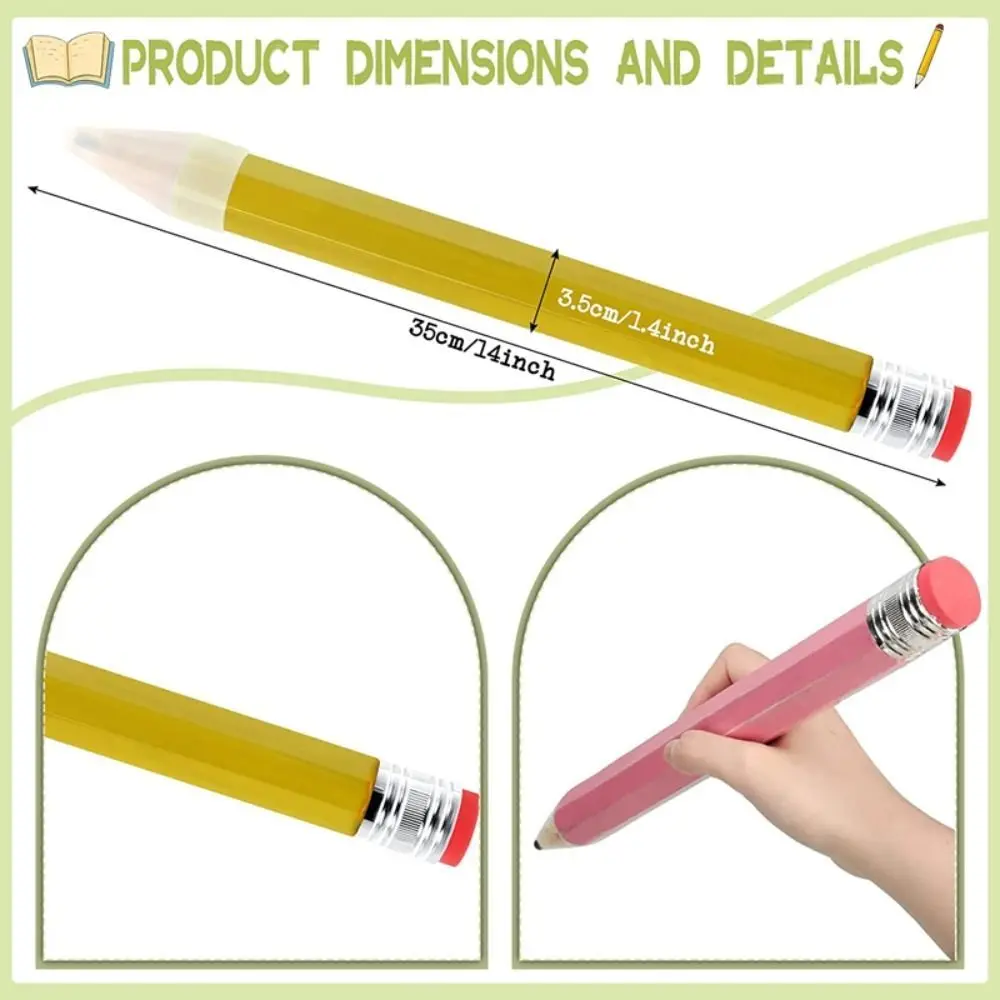 35CM Giant Wooden Pencil With Eraser For Painter Artist Student Fun Novelty Gift Performance Prop Creative Stationery Supplies images - 6