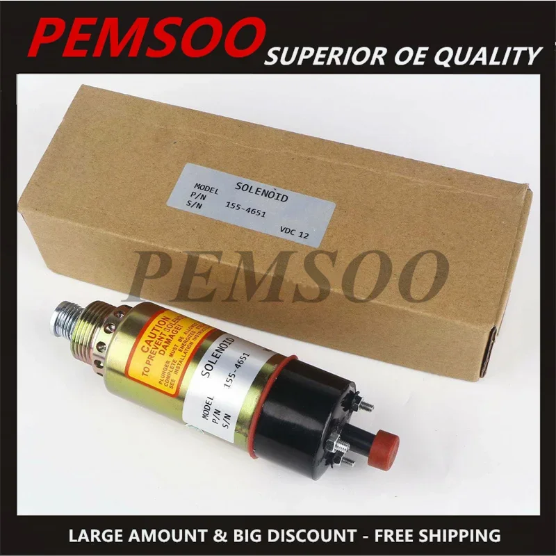 155-4651 155-4652 1554651 8C-3664 8C3664 Соленоидный клапан 12В 24В соленоид останова двигателя для