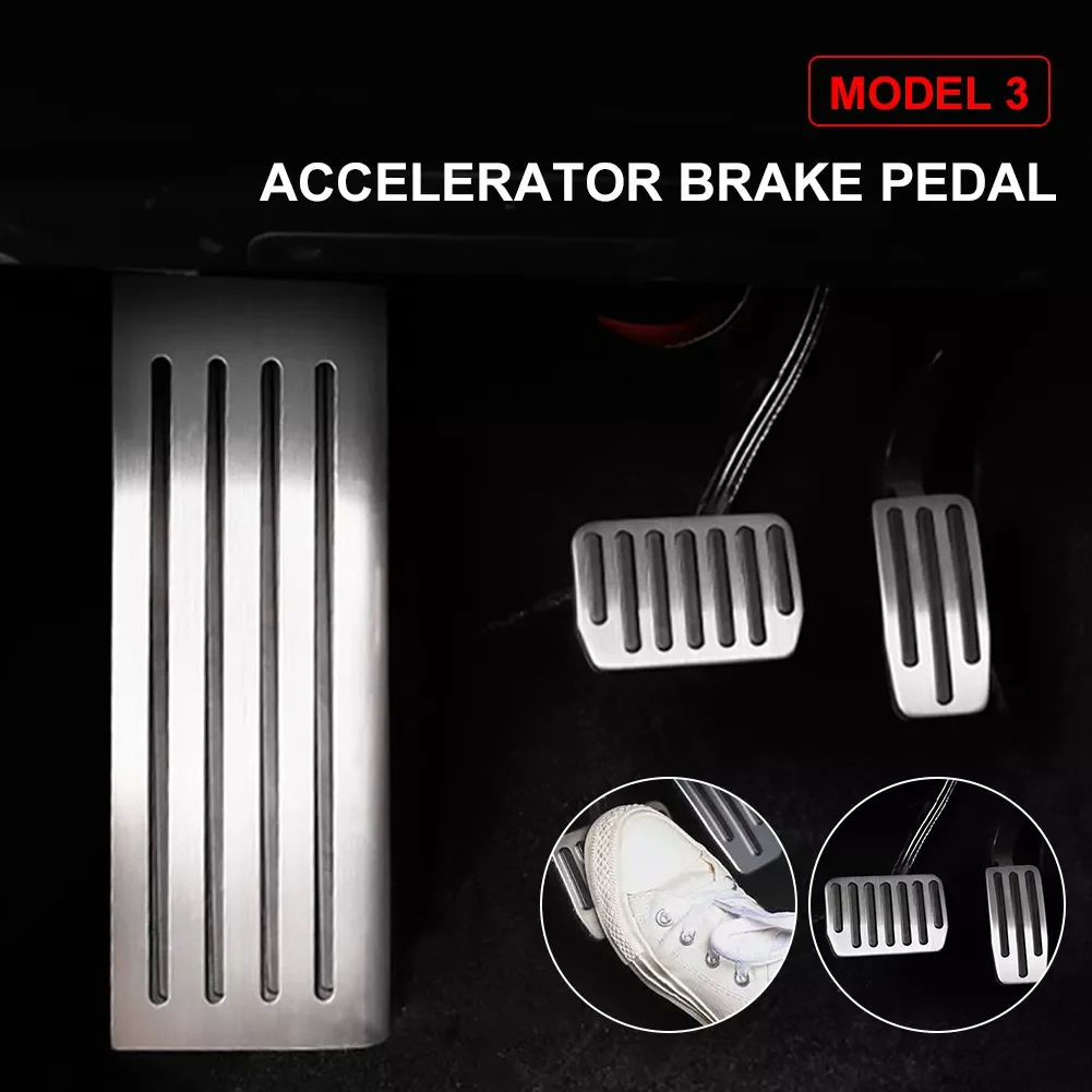 

Pedal accessory newcar sticker Car Foot Pedal Pads Covers For Tesla Model 3 Y Accessories Aluminum Alloy Accelerator Brake Rest