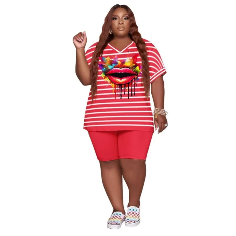 Женский летний комплект из двух предметов с коротким рукавом