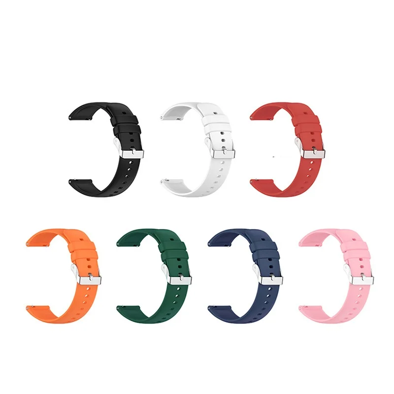 

20mm Silicone Strap For Samsung Galaxy Watch 3 41mm 42mm Active 2 44mm 40mm Garmin venu Vivoactive 3 Band For Huami Amazfit Bip