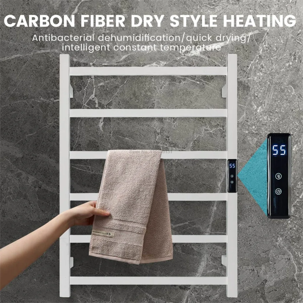 80W Bathroom Equipment Electric Towel Rack Stainless Steel Temperature Time  Control Smart Home Heated Towel Rail Towel Rack 4pc | AliExpress