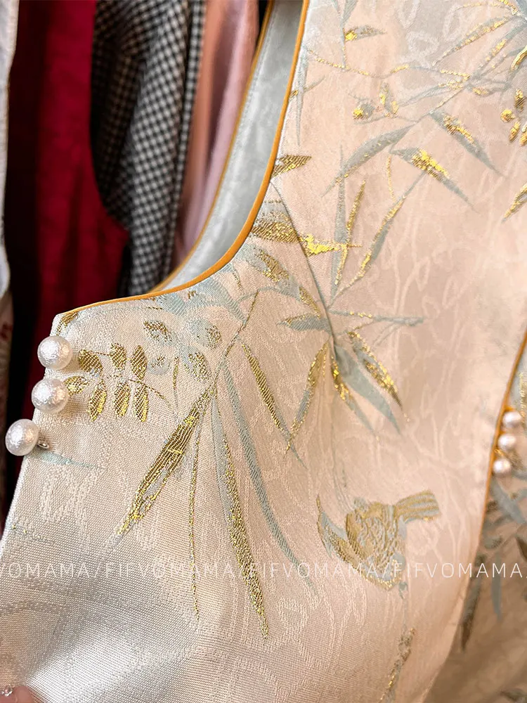 New Chinese Jacquard Vest Women Summer Light National Sle Design Sense Improved Costume Waistc...