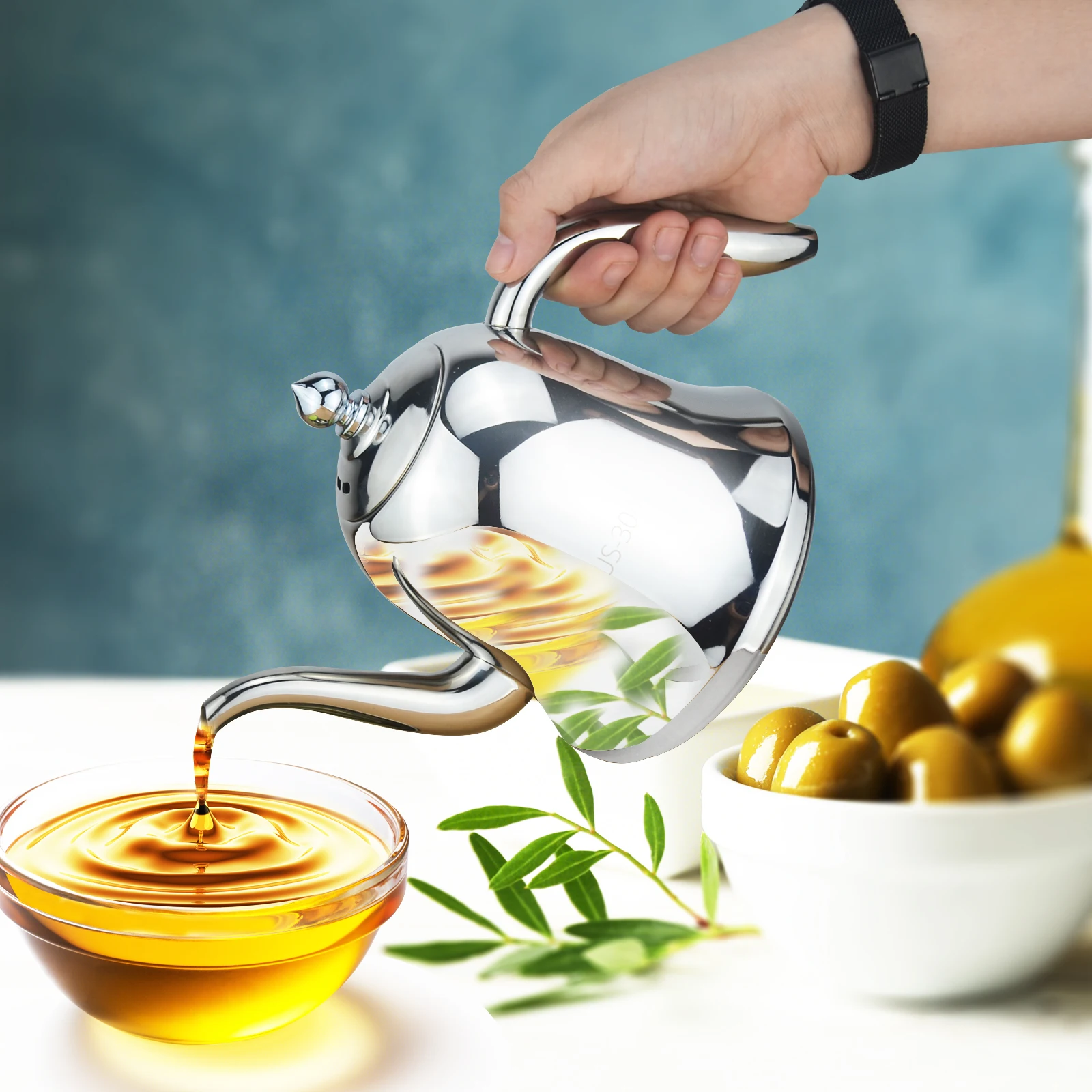 

New Style Stainless Steel Kitchen Oil Pot Bottle Seasoning Condiment Dispenser