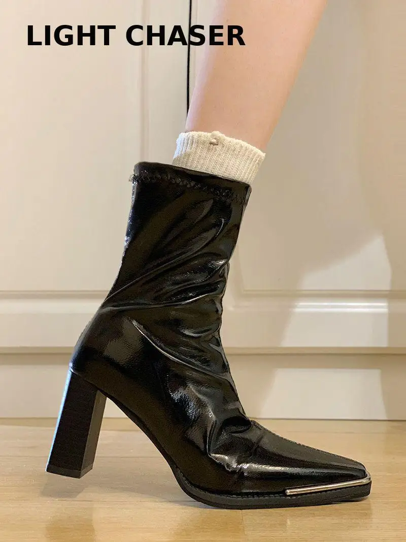 2022 Women Long Boots Thick Sole Ladies Zipper Knight Flats Heel Boots Fashion Knee-high Boots Female Ankle Boots Winter Shoes