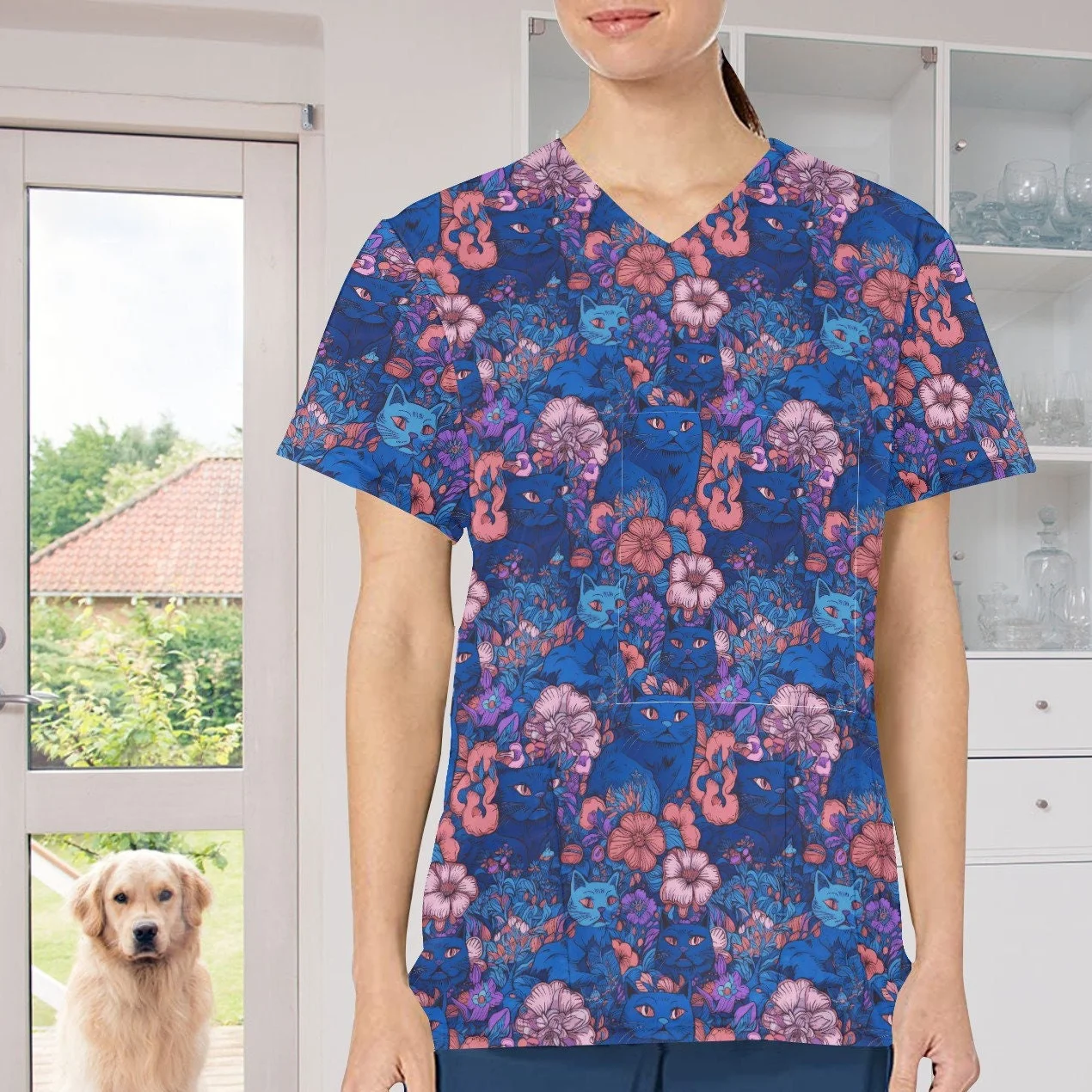 Скрабы медицинская униформа женские топы с дизайном кота для медсестры Vet Medico