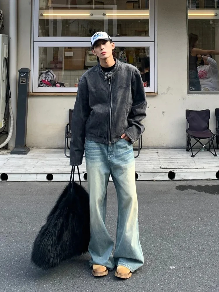 Cleanfit джинсовое пальто с короткими плечами мужская осенне-зимняя модная