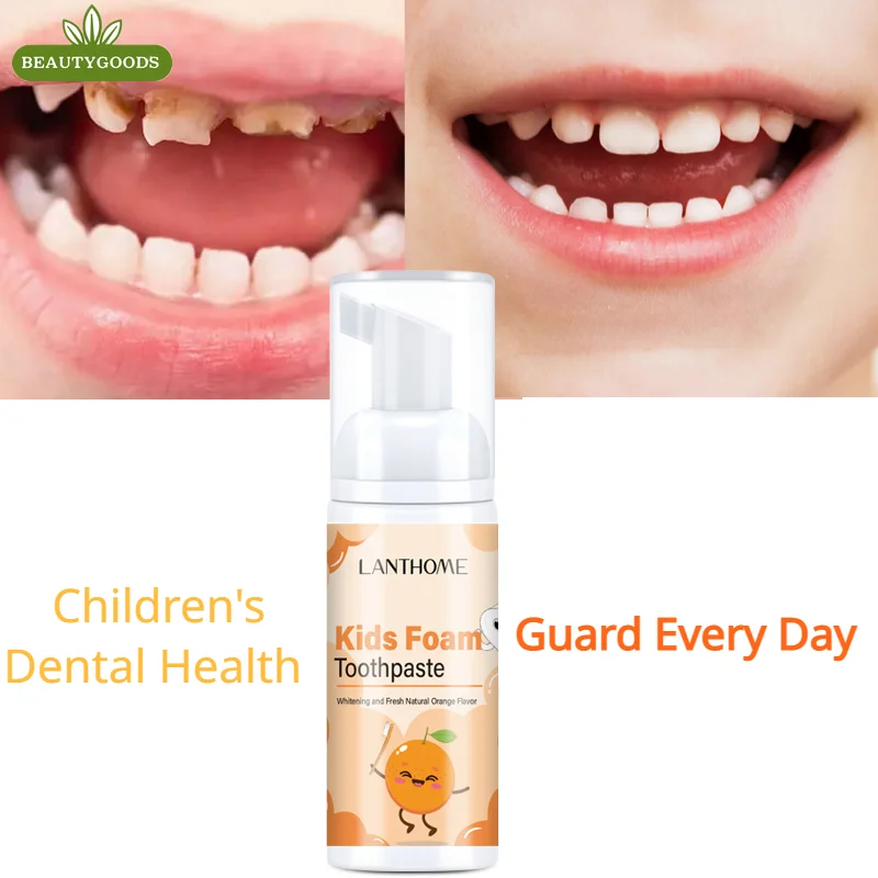 

1 Pc Children's Tooth Cleaning Mousse Foam Toothpaste Push Type Baby Toothpaste Anti-swallow Fluoride-free Anti-cavity Dental