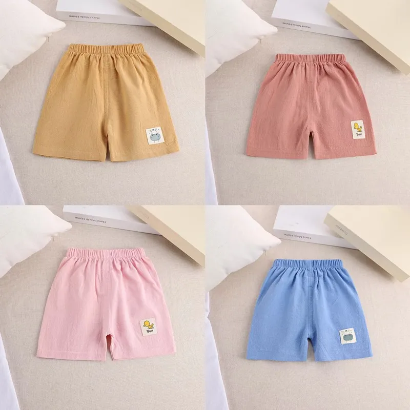 Свободные короткие штаны для маленьких девочек и мальчиков летние детские