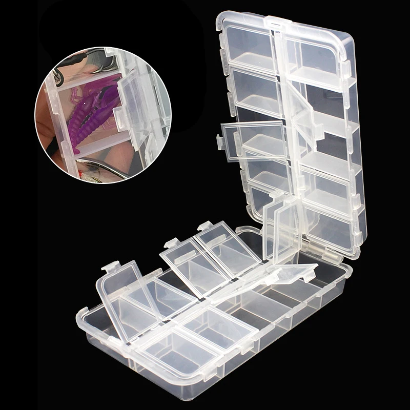 

16.5 x 10 x 4cm Plastic 20 Compartments Fishing Tackle Box for Fishing Lures Baits Hooks Portable Storage Case