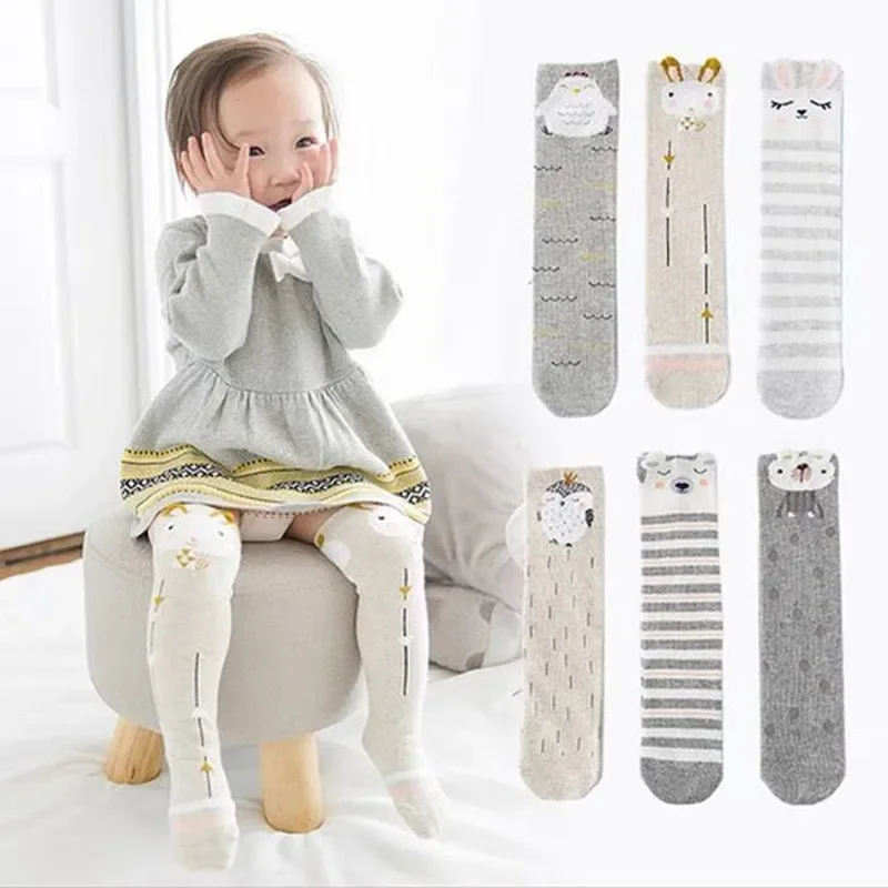 

3Pair/Lot Baby 3D Tube Stockings Cartoon Style Animal Fluff Kids Boy Girls Children's Tights Length 30CM