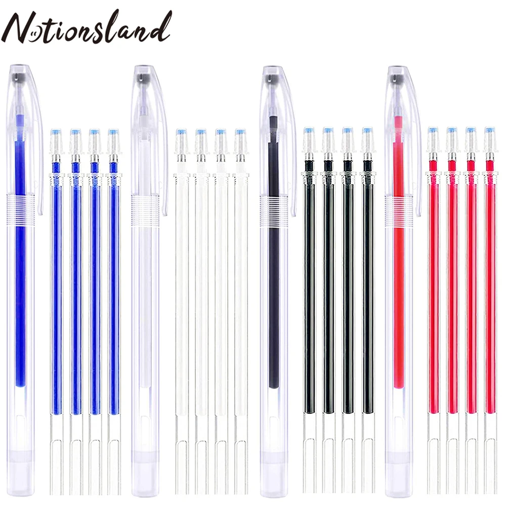 

Heat Erasable Pens 1Pcs Fabric Marking Pens with 5pcs Refills for Quilting Sewing Dressmaking Tailor's Chalk Pencils Chalks Pen