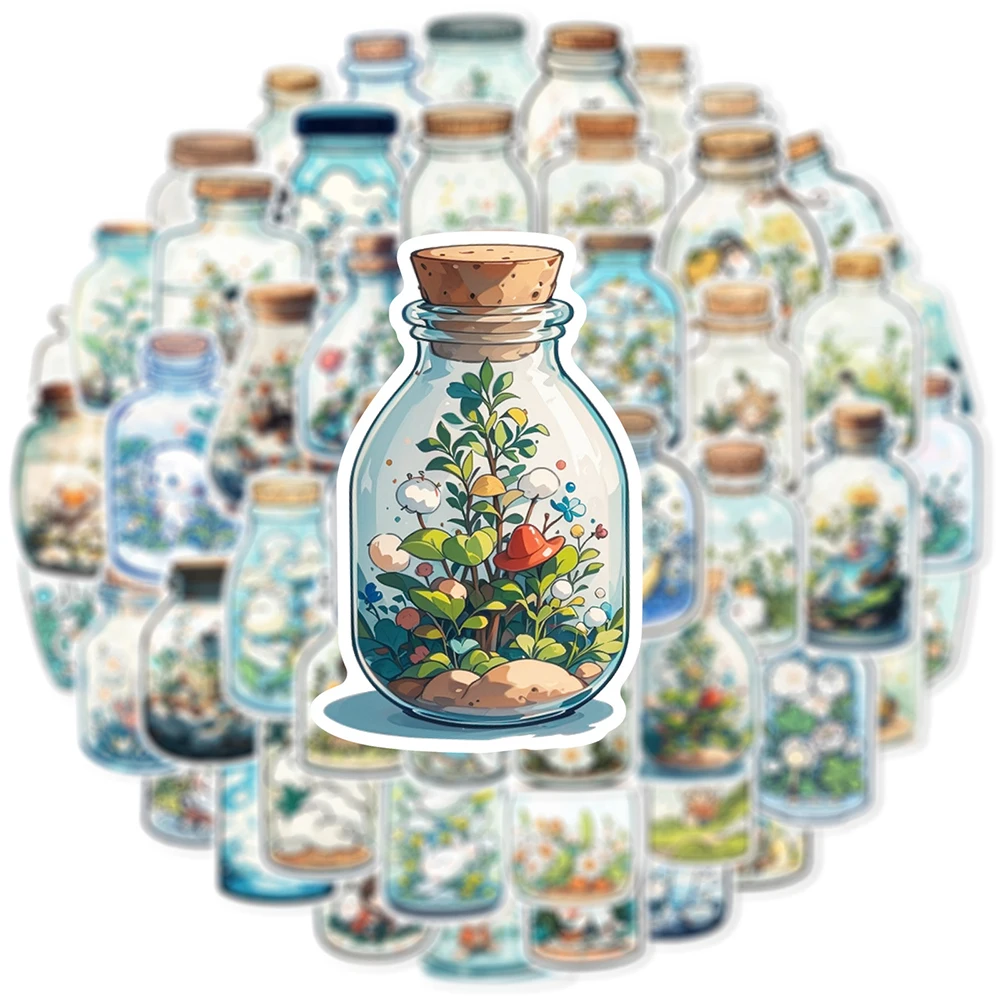 10 / 30 50pcs Бутылка в мире мультяшные наклейки эстетические декоративные ноутбук