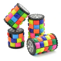 3d rotate slide cylinder magic cube colorful babylon tower stress relief cube kids puzzle toys for children adults sensory toys