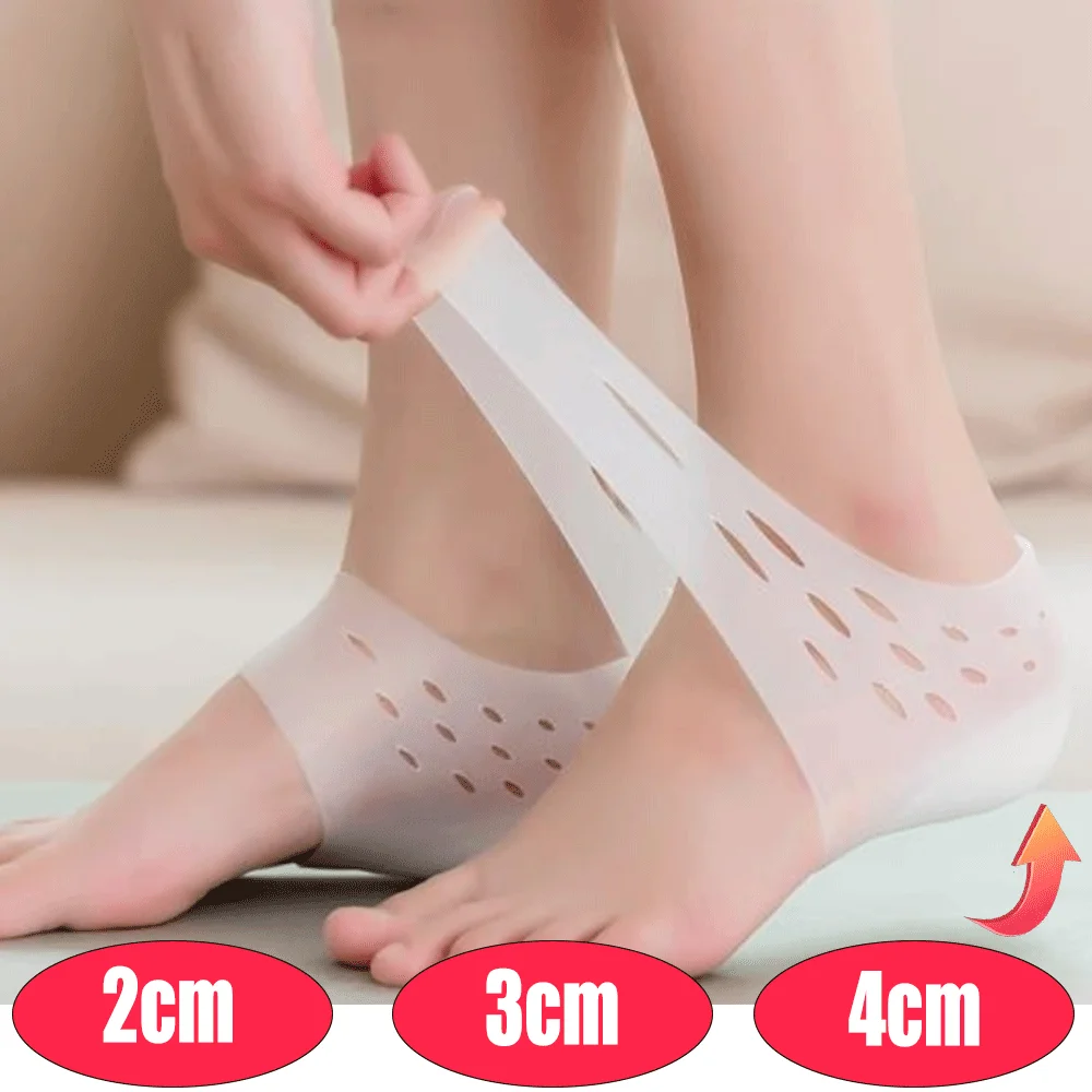 2cm 3cm 4cm Silicone Invisible Height Increase Insole Height Lift Taller 2in1 Soft Sock Shoes Pad for Men Women dropshipping