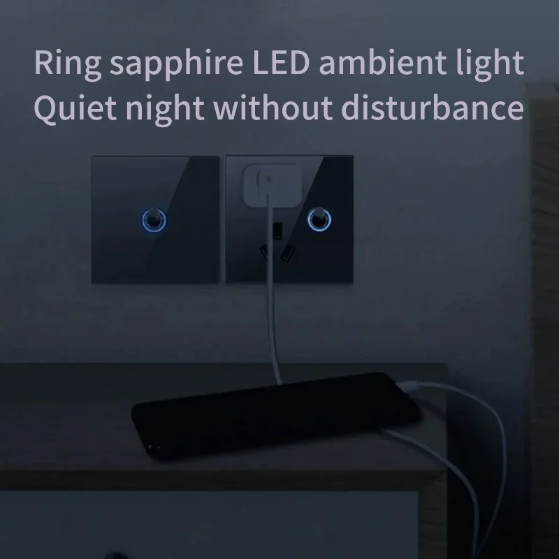 Greay закаленное стекло работа настенный выключатель света светодиодный индикатор