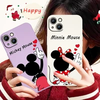 mickey minnie mouse disney phone case for apple iphone 13 12 mini 11 xs pro max x xr 8 7 6 plus se 2020 liquid rope cover