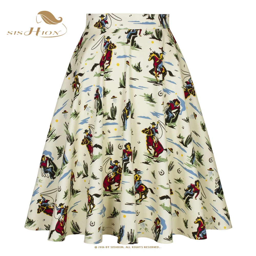 Женская плиссированная юбка с высокой талией подиумная хлопковая винтажная в