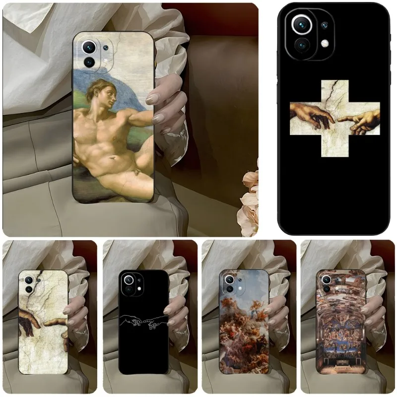Чехол для телефона с художественной фреской Микеланджело Сотворение Адама для Xiaomi 11 11i 11T 11X 12 12Pro 10T 10S 10Pro Pro Lite Ulltra MIX4 CIVI