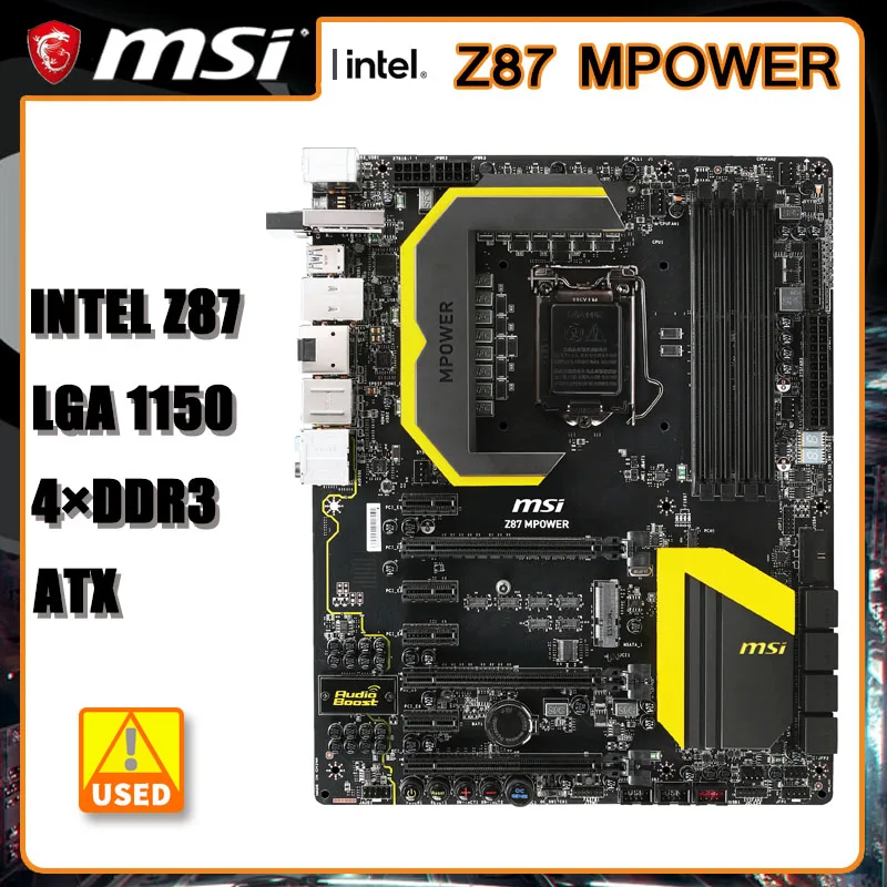 

Материнская плата MSI Z87 MPOWER LGA 1150, материнская плата DDR3 32 Гб PCI-E 3,0 SATA III USB3.0 Intel Z87 ATX