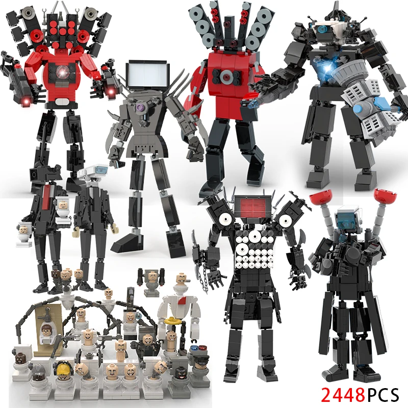 Экшн-фигурки Moc Skibidi в туалете, сборные блоки, камеры, громкоговоритель Титан, человек наблюдения, TVMan, игрушки для мальчиков, подарки для детей