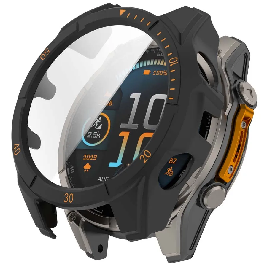 Фото Стекло + чехол для Garmin Fenix 8 43/47/51 мм Tempere, защитное стекло для экрана, жесткий защитный бампер из ПК для Garmin Fenix 8, чехол №4