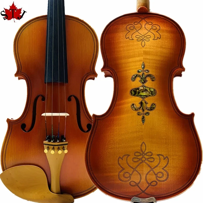 Фото Скрипка ручной работы в стиле Strad Song Maestro 4/4, фитинги из бокса, инкрустированная красивой оболочкой и обратно, большой и мощный звук #14401 №1