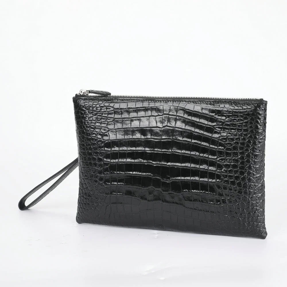 Siamese Crocodile Belly Handbag Men's Envelope Bag Leather Genuine Mens Wallet Handbag Men's Business Leisure Wholesale Purses